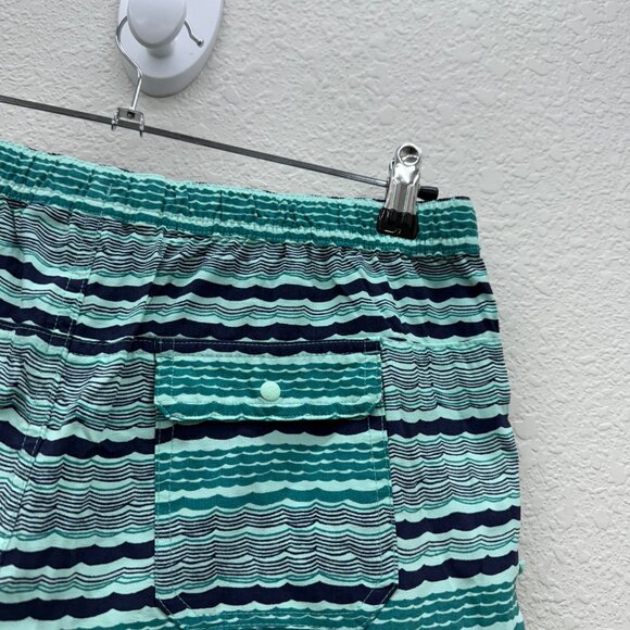 LL Bean Wave Stripe Nylon Swim Board Shorts w Pockets 504878 Womens size Medium - Picture 6 of 12